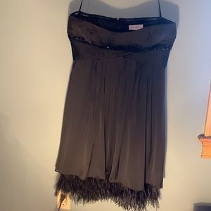 Jessica Simpson Black satin cocktail dress sz 14